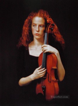 Violist Chinese Chen Yifei Oil Paintings